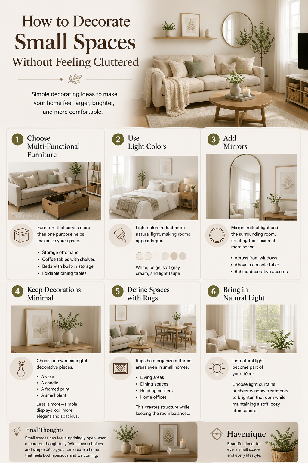 How to Decorate Small Spaces Without Feeling Cluttered
