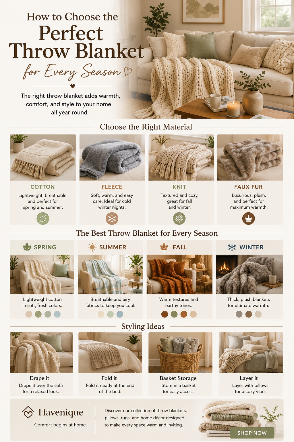 How to Choose the Perfect Throw Blanket for Every Season