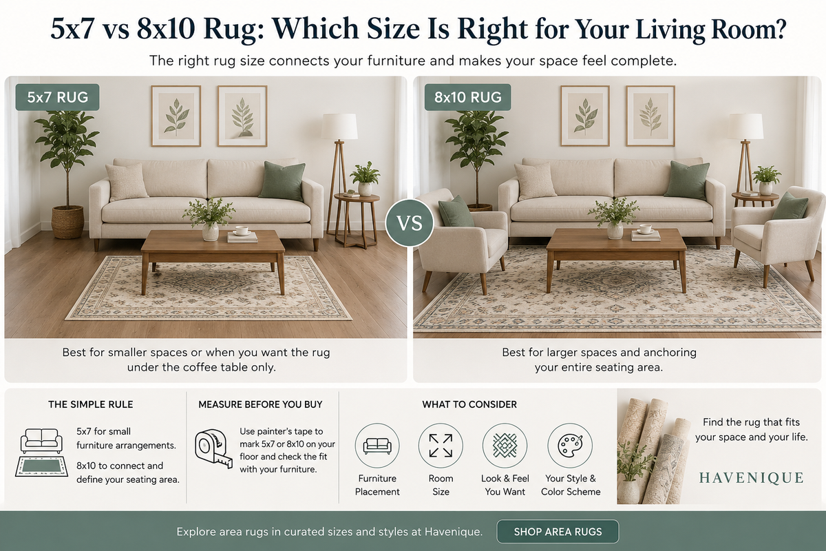 5x7 vs 8x10 Rug: Which Size Is Right for Your Living Room?