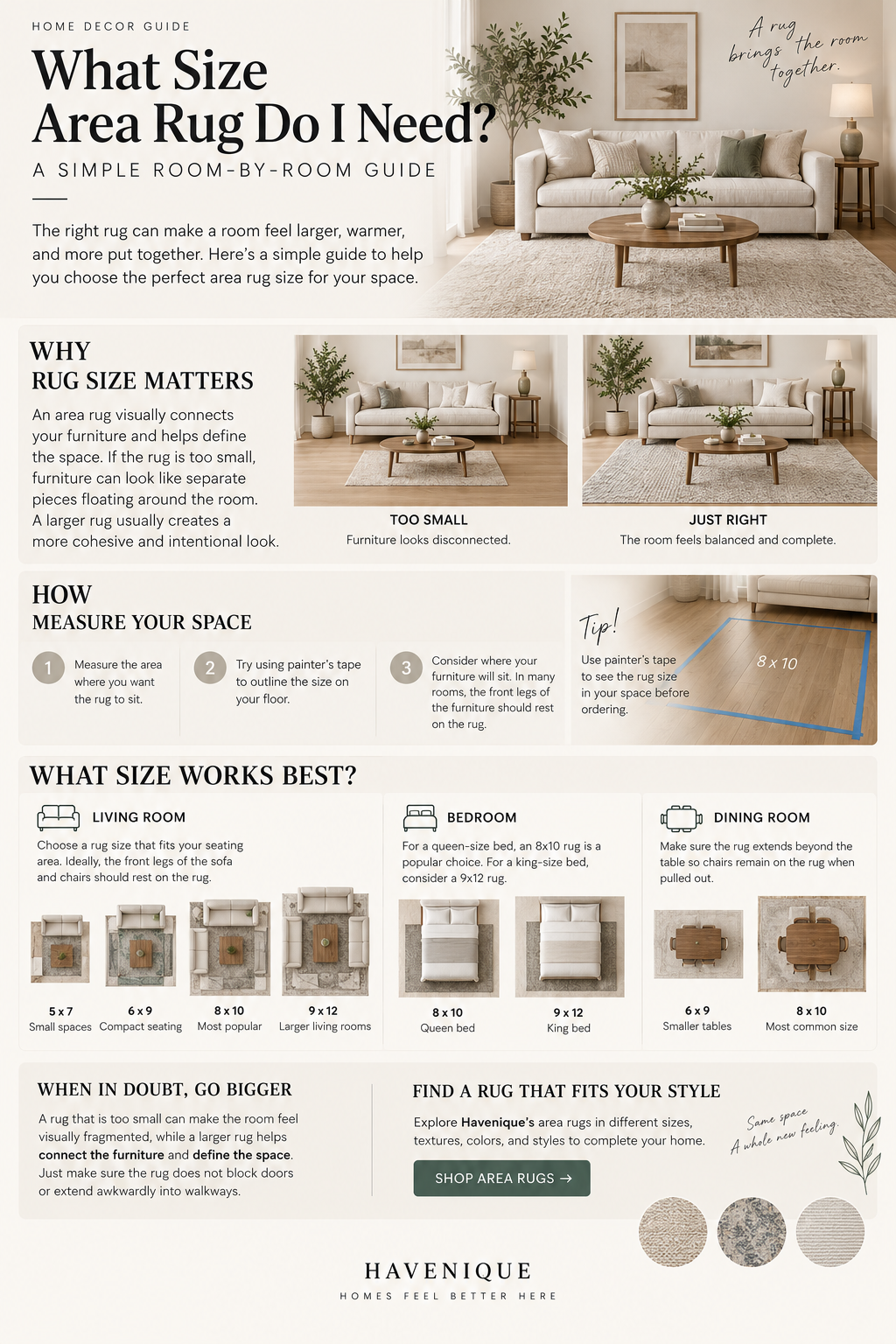 What Size Area Rug Do I Need? A Simple Room-by-Room Guide