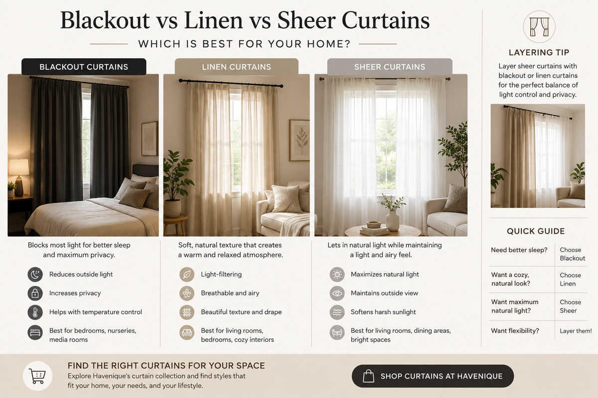 Blackout vs Linen vs Sheer Curtains: Which Is Best for Your Home?