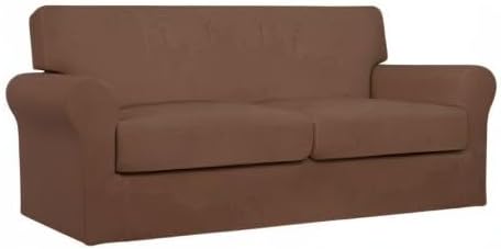 Easy-Going Oversized 3 Pieces Stretch Fleece Soft Loveseat Couch Cover - Image 8