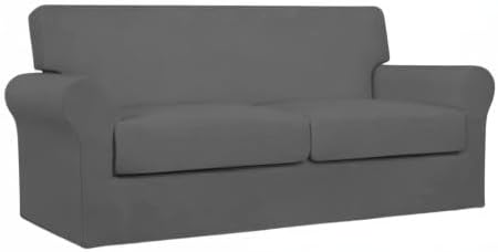 Easy-Going Oversized 3 Pieces Stretch Fleece Soft Loveseat Couch Cover - Image 8