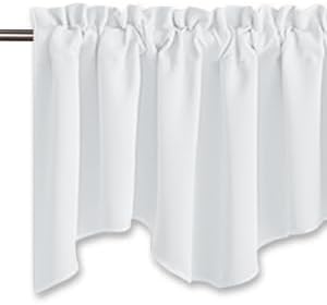 NICETOWN Bathroom Valances for Small Windows, Rod Pocket Elegant 52 inches by - Image 2