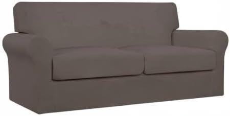 Easy-Going Oversized 3 Pieces Stretch Fleece Soft Loveseat Couch Cover - Image 8