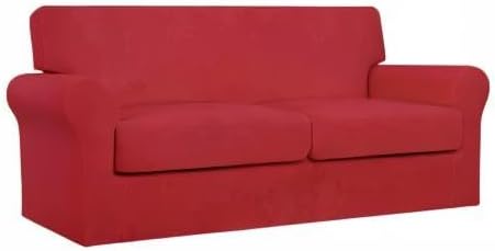 Easy-Going Oversized 3 Pieces Stretch Fleece Soft Loveseat Couch Cover - Image 8