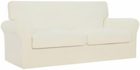 Easy-Going Oversized 3 Pieces Stretch Fleece Soft Loveseat Couch Cover - Image 8