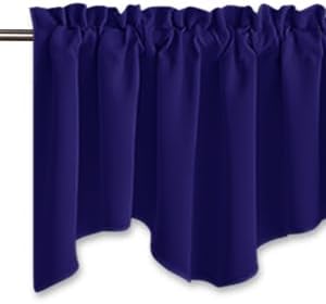NICETOWN Navy Blue Blackout Kitchen Window Valance - Image 2