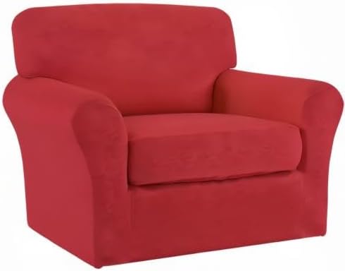 Easy-Going 2 Pieces Microfiber Stretch Chair Slipcover – Spandex Soft Fitted - Image 8