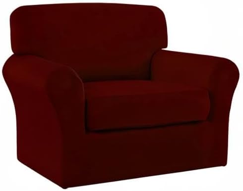 Easy-Going 2 Pieces Microfiber Stretch Chair Slipcover – Spandex Soft Fitted - Image 8