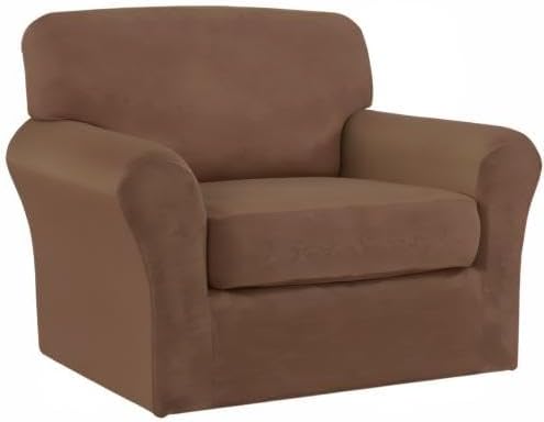 Easy-Going 2 Pieces Microfiber Stretch Chair Slipcover – Spandex Soft Fitted - Image 8