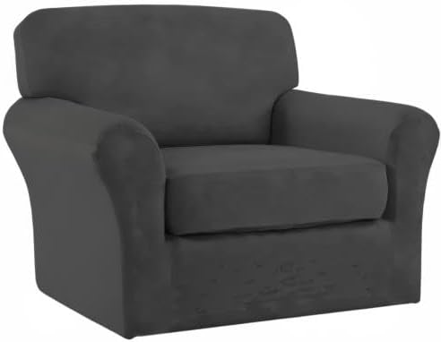 Easy-Going 2 Pieces Microfiber Stretch Chair Slipcover – Spandex Soft Fitted - Image 8