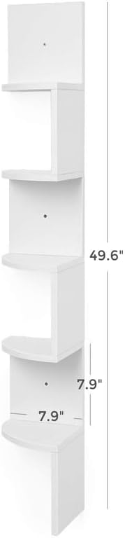 VASAGLE Corner Shelf Wall Mount, 5-Tier Floating Corner Bookshelf, Plant Shelf - Image 3
