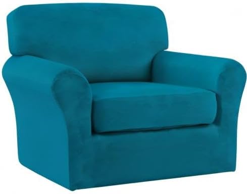 Easy-Going 2 Pieces Microfiber Stretch Chair Slipcover – Spandex Soft Fitted - Image 8