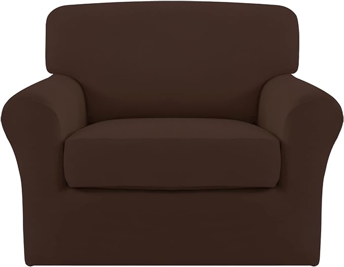 Easy-Going 2 Pieces Microfiber Stretch Chair Slipcover – Spandex Soft Fitted by Easy-Going