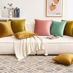 MIULEE Dark Gold Velvet Throw Pillow Covers 20x20 Soft Decorative Solid Square - Image 8