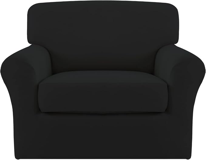 Easy-Going 2 Pieces Microfiber Stretch Chair Slipcover – Spandex Soft Fitted by Easy-Going