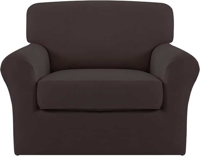 Easy-Going 2 Pieces Microfiber Stretch Chair Slipcover – Spandex Soft Fitted by Easy-Going