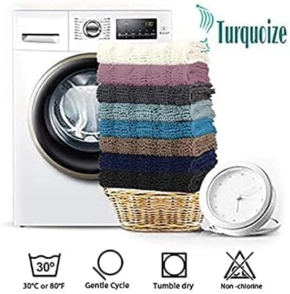 Turquoize Luxury Bath Runner, Fog Bathroom Rug 47 x 17 Inches Mat, Soft Plush - Image 7