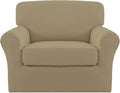 Easy-Going 2 Pieces Microfiber Stretch Chair Slipcover – Spandex Soft Fitted by Easy-Going