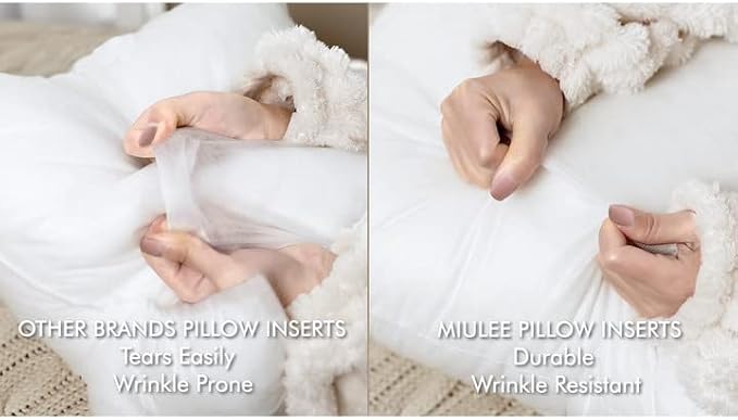 MIULEE 18x18 Pillow Inserts Set of 2, Square Decorative Throw Pillows Premium - Image 6
