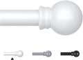 Thestoa Curtain Rods for Windows 30-46 Inch, 5/8" White Curtain Rods, Stainless by Thestoa