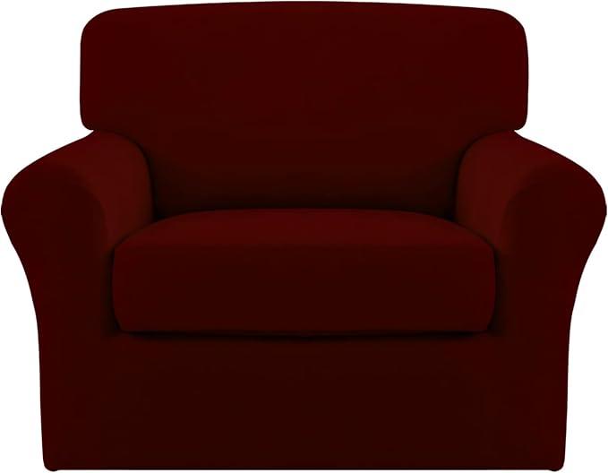 Easy-Going 2 Pieces Microfiber Stretch Chair Slipcover – Spandex Soft Fitted by Easy-Going