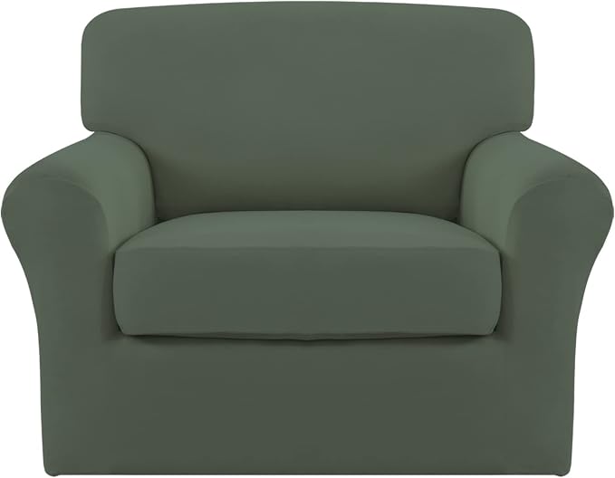 Easy-Going 2 Pieces Microfiber Stretch Chair Slipcover – Spandex Soft Fitted by Easy-Going