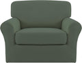Easy-Going 2 Pieces Microfiber Stretch Chair Slipcover – Spandex Soft Fitted by Easy-Going