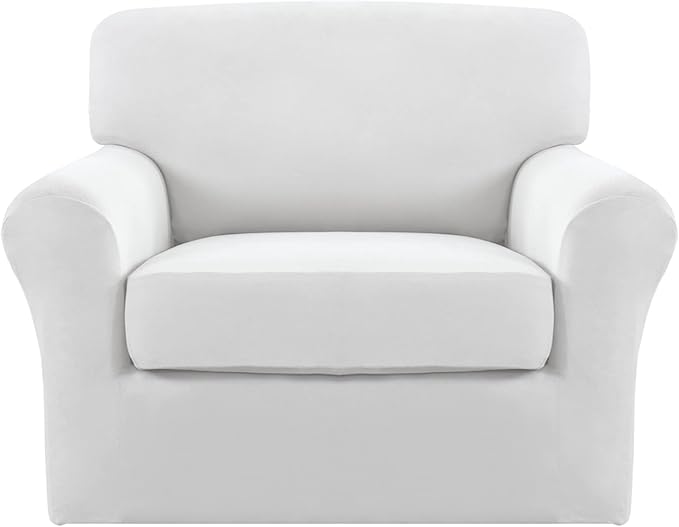 Easy-Going 2 Pieces Microfiber Stretch Chair Slipcover – Spandex Soft Fitted by Easy-Going