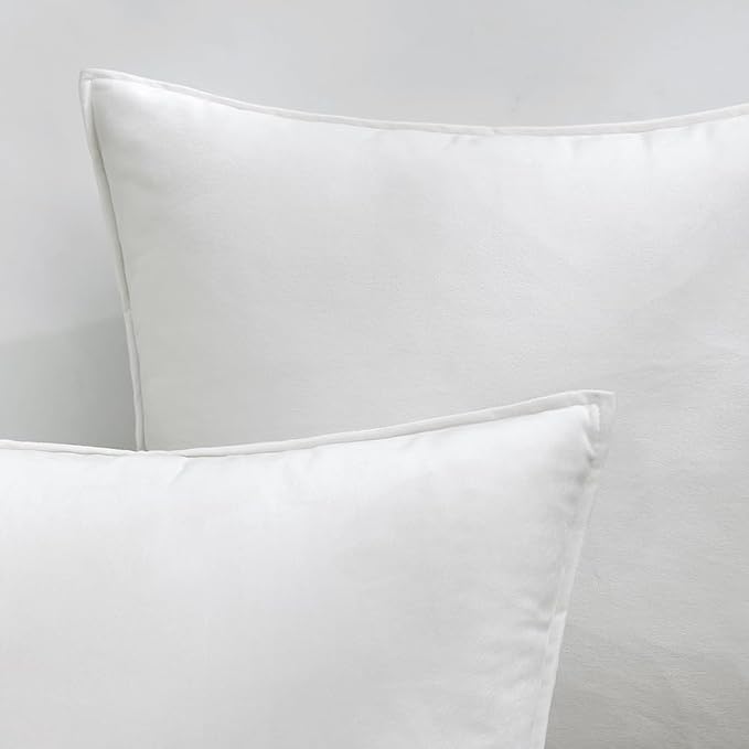 MIULEE Pure White Velvet Throw Pillow Covers 18x18 Soft Decorative Solid Square - Image 2