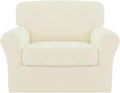 Easy-Going 2 Pieces Fleece Stretch Chair Sofa Slipcover Washable Sofa Couch by Easy-Going