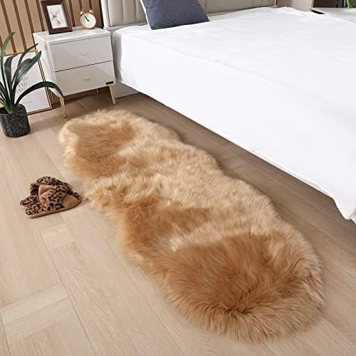 Faux Fur Rug Runner 2x6 ft Brown - Image 5