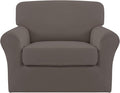 Easy-Going 2 Pieces Microfiber Stretch Chair Slipcover – Spandex Soft Fitted by Easy-Going