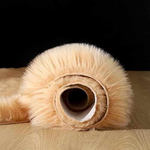 Fluffy Faux Fur Rug Brown Sheepskin Area Rug, 4x6 Ft Ultra Soft Shaggy Plush Rug - Image 7