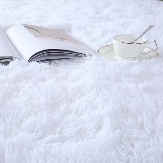 White Shag Area Rug 9x12 -Soft Large Rugs - Image 5