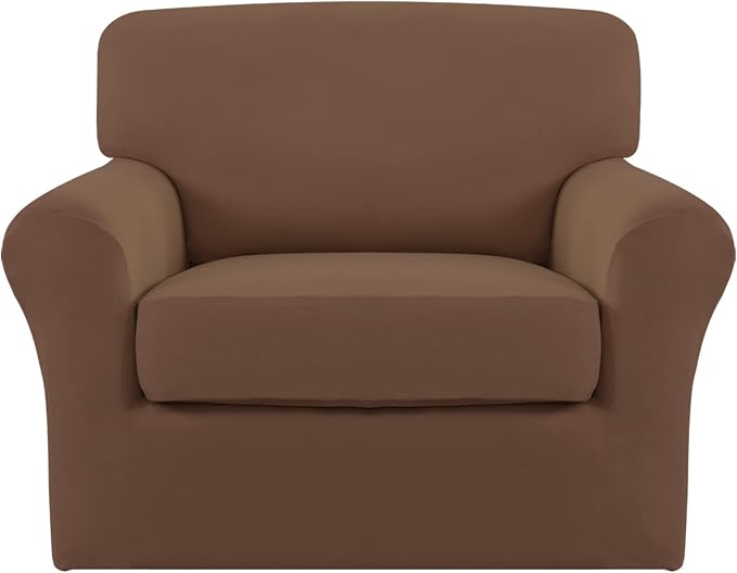 Easy-Going 2 Pieces Microfiber Stretch Chair Slipcover – Spandex Soft Fitted by Easy-Going
