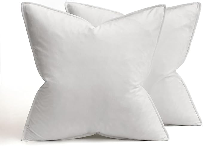 MIULEE Pure White Velvet Throw Pillow Covers 24x24 Soft Decorative Solid Square - Image 6