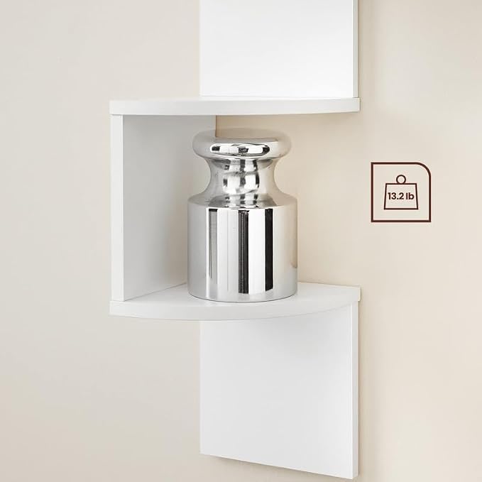 VASAGLE Corner Shelf Wall Mount, 5-Tier Floating Corner Bookshelf, Plant Shelf - Image 6