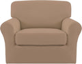 Easy-Going 2 Pieces Microfiber Stretch Chair Slipcover – Spandex Soft Fitted by Easy-Going