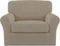 Easy-Going 2 Pieces Microfiber Stretch Chair Slipcover – Spandex Soft Fitted by Easy-Going