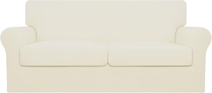 Easy-Going Oversized 3 Pieces Stretch Fleece Soft Loveseat Couch Cover by Easy-Going