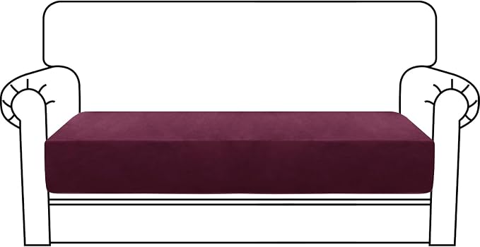 MAXIJIN Velvet Stretch Couch Cushion Covers Soft Loveseat Cushion Cover by MAXIJIN