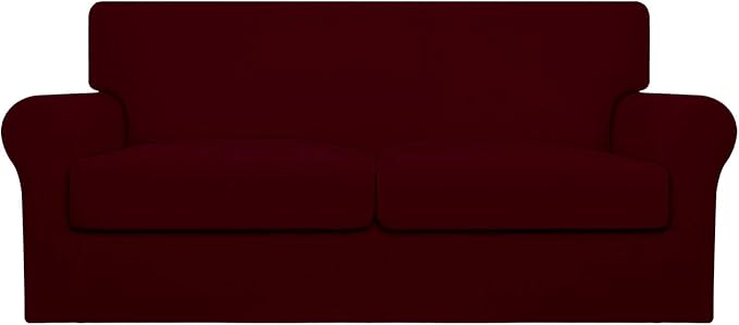 Easy-Going Oversized 3 Pieces Stretch Fleece Soft Loveseat Couch Cover by Easy-Going