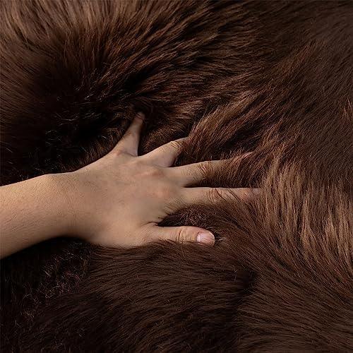 Faux Fur Rug Runner 2x6 ft Coffee - Image 8