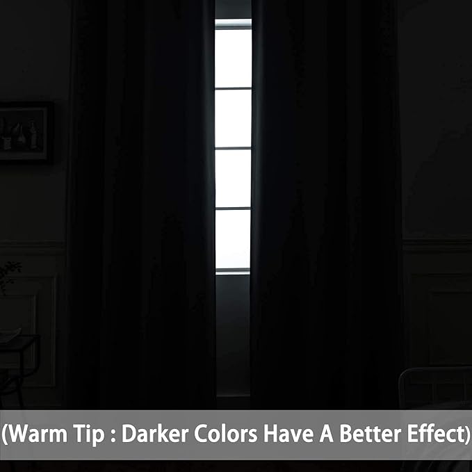 Yakamok Room Darkening Blackout Curtains Thermal Insulated Grommet Curtain - Image 3