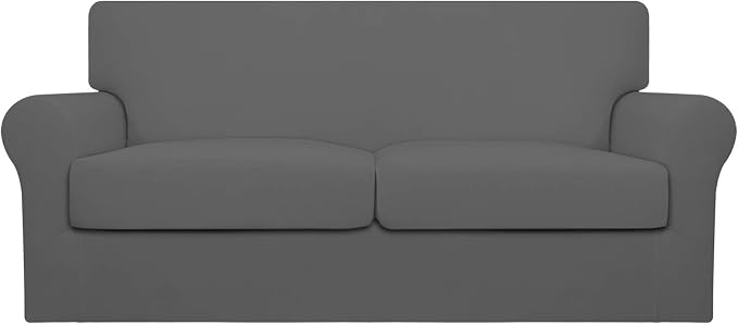 Easy-Going Oversized 3 Pieces Stretch Fleece Soft Loveseat Couch Cover by Easy-Going