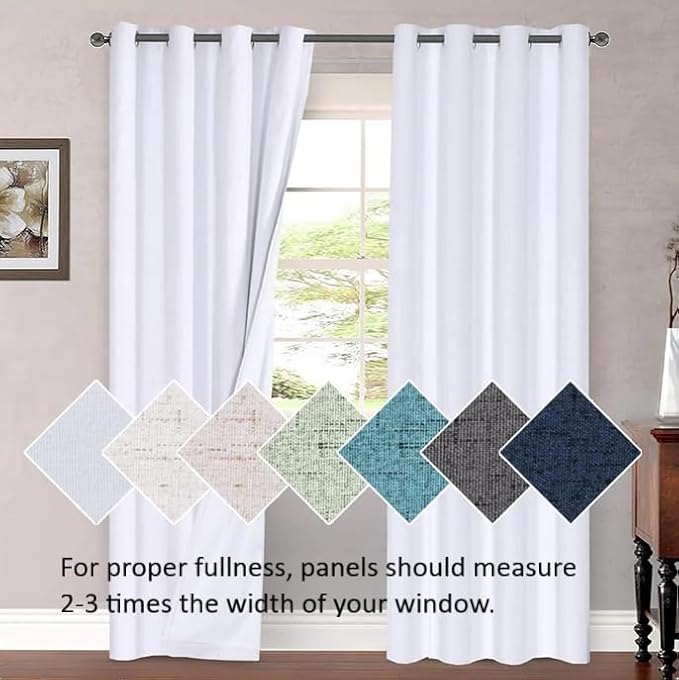 H.VERSAILTEX Linen Curtains Nickel Grommet Natural Linen Semi-Sheer Curtains 2 - Image 9