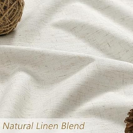 Guken Cream 100% Blackout Curtains 60 Inch Length 2 Panels Set - Image 3