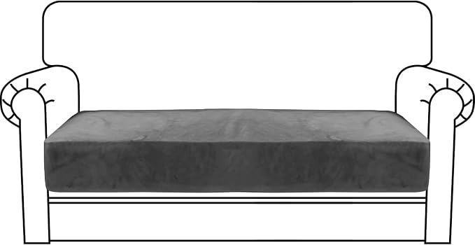 MAXIJIN Velvet Stretch Couch Cushion Covers Soft Loveseat Cushion Cover by MAXIJIN